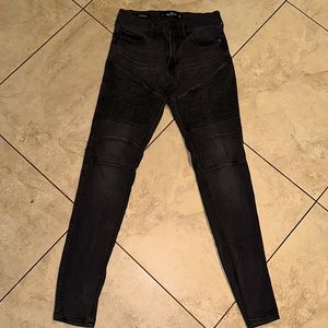 Stacked skinny black hollister jeans. W 29 L30. Worn/used good condition